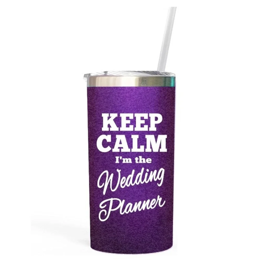 Zoey Christina Wedding Planner Tumbler 16oz Purple New Insulated Straw Lid